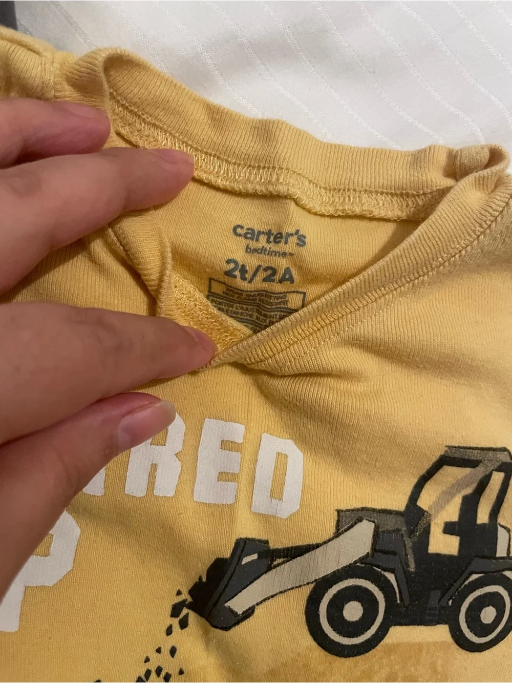 Carter's Yellow Construction Trucks Tee with Gray Graphics